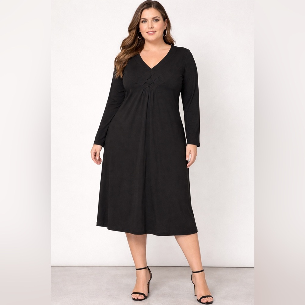 Lane Bryant Black V-Neck Dress
